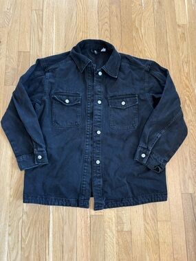 H&M Divided Black Oversized Denim Jacket
